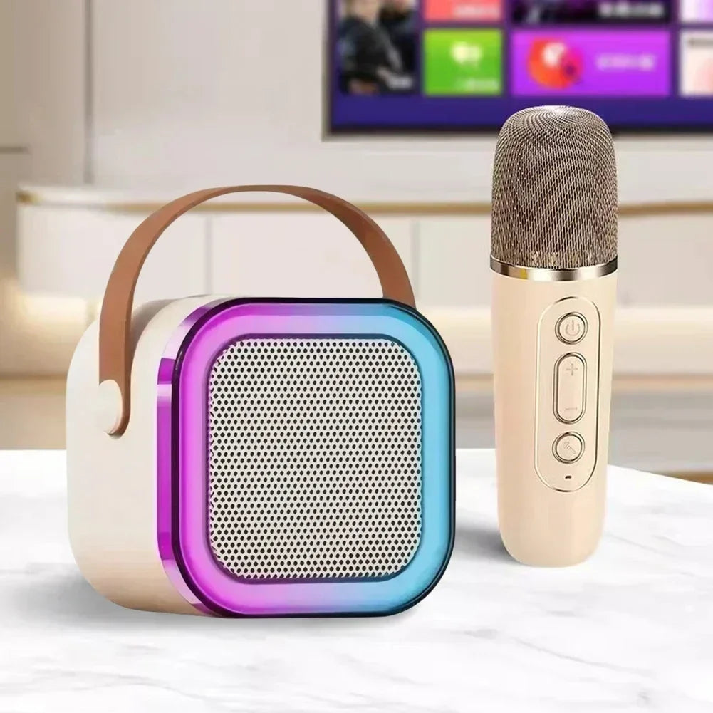 K12 Karaoke Machine Portable Bluetooth 5.3 PA Speaker System with 1-2 Wireless Microphones Home Family Singing Children's Gifts