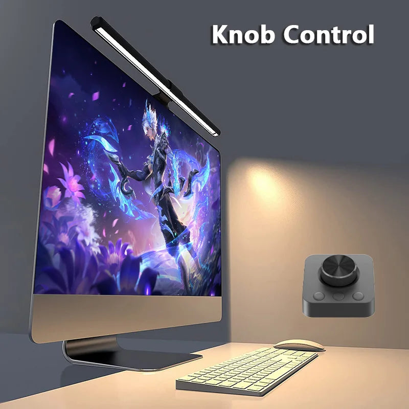 LED Monitor Light With Remote Control, Stepless Dimmable Monitor Screen Hanging Light for Computer Study, LED Table Lamp