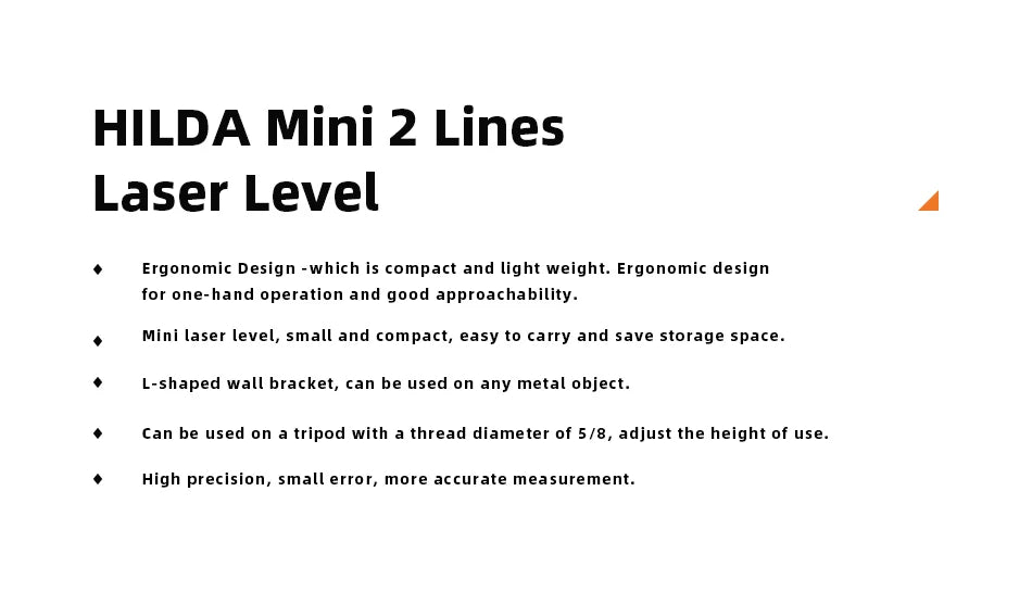 HILDA Laser Level Meter 2-Line Cross Green Level Laser Horizontal & Vertical