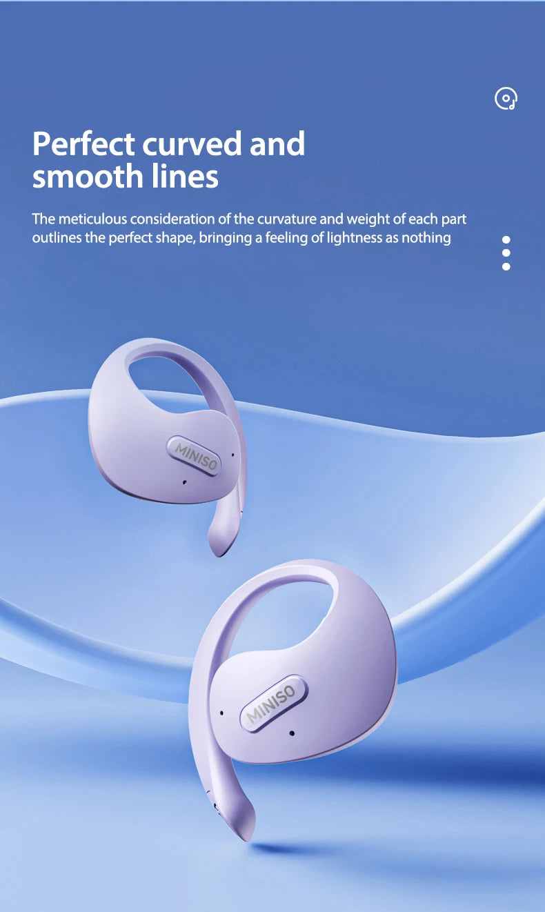 MINISO X15 PRO OWS Bluetooth Headset 5.4 Bluetooth Earphones Button Control Noise Cancelling Ear Hanging Headphones With Mic