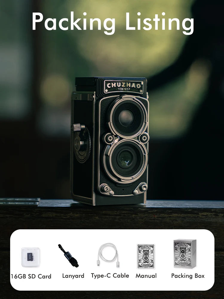 Mini Retro Digital Camera with 1.54 inch Screen 1080p Video 12MP Photos