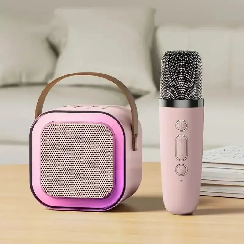 K12 Karaoke Machine Portable Bluetooth 5.3 PA Speaker System with 1-2 Wireless Microphones Home Family Singing Children's Gifts