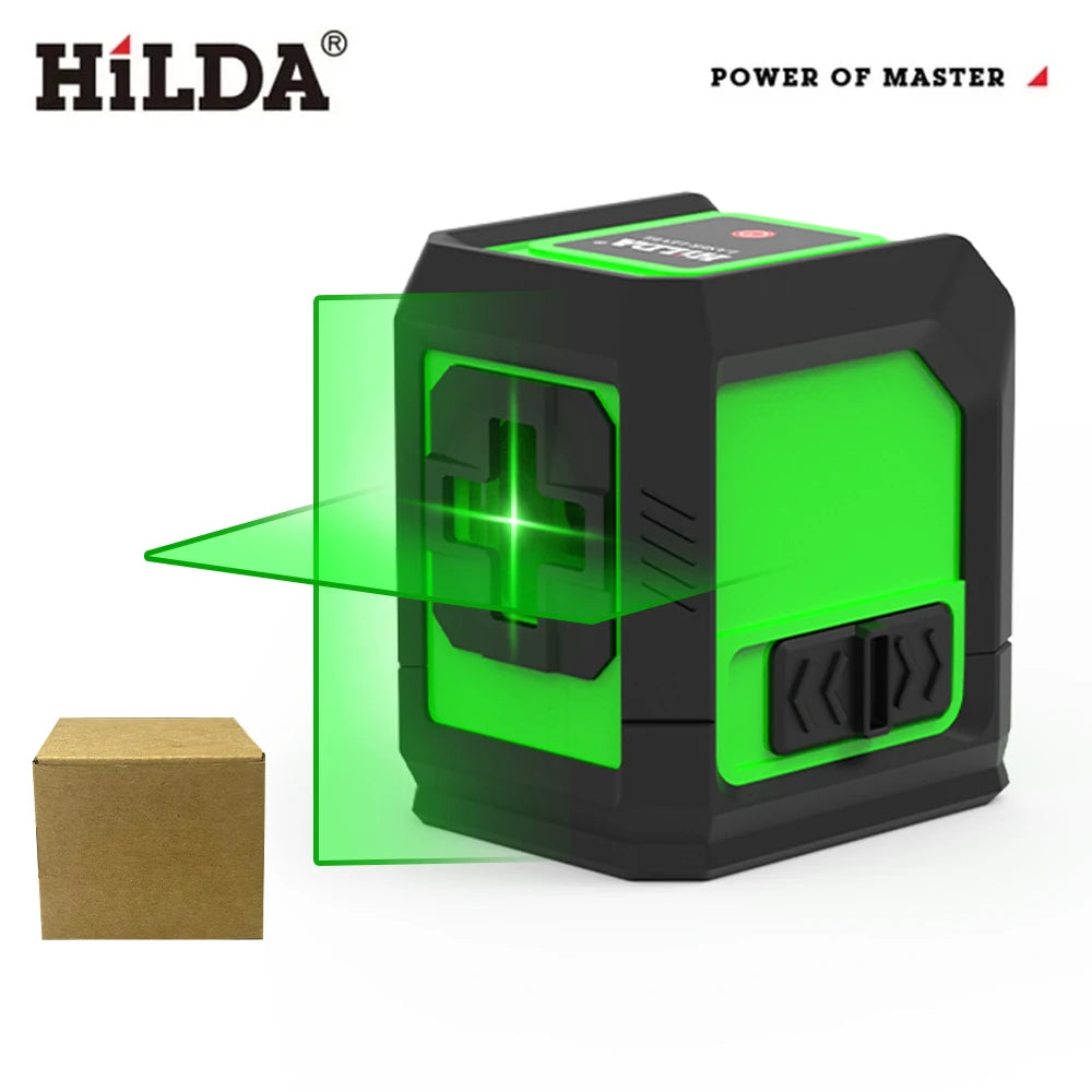 HILDA Laser Level Meter 2-Line Cross Green Level Laser Horizontal & Vertical