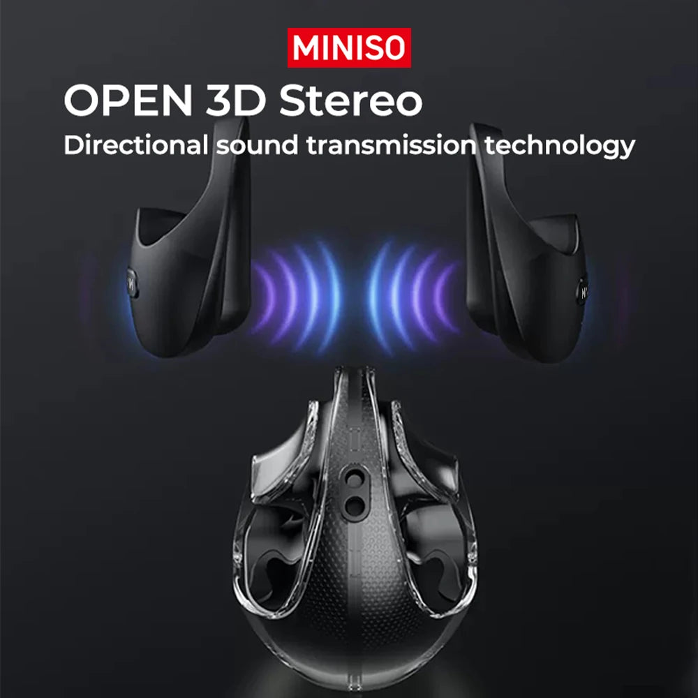MINISO X15 PRO OWS Bluetooth Headset 5.4 Bluetooth Earphones Button Control Noise Cancelling Ear Hanging Headphones With Mic