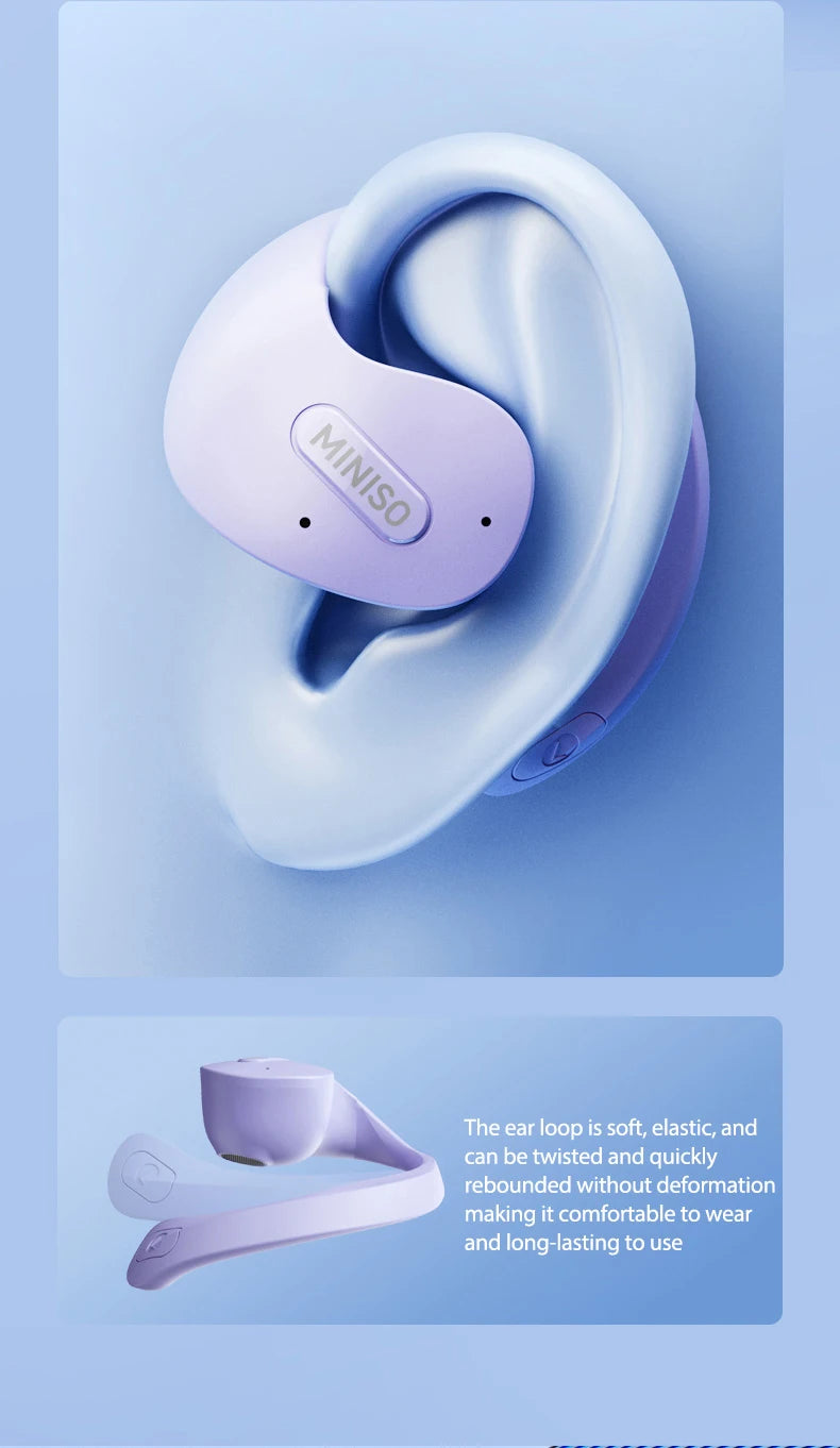 MINISO X15 PRO OWS Bluetooth Headset 5.4 Bluetooth Earphones Button Control Noise Cancelling Ear Hanging Headphones With Mic
