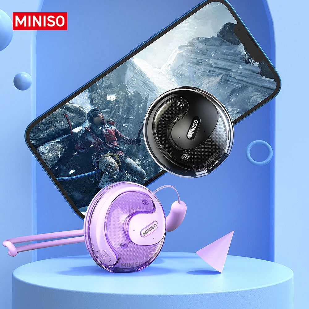 MINISO X15 PRO OWS Bluetooth Headset 5.4 Bluetooth Earphones Button Control Noise Cancelling Ear Hanging Headphones With Mic