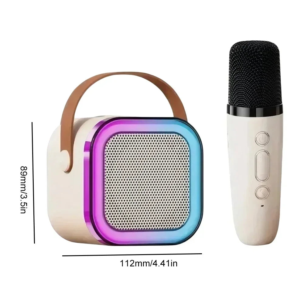 K12 Karaoke Machine Portable Bluetooth 5.3 PA Speaker System with 1-2 Wireless Microphones Home Family Singing Children's Gifts