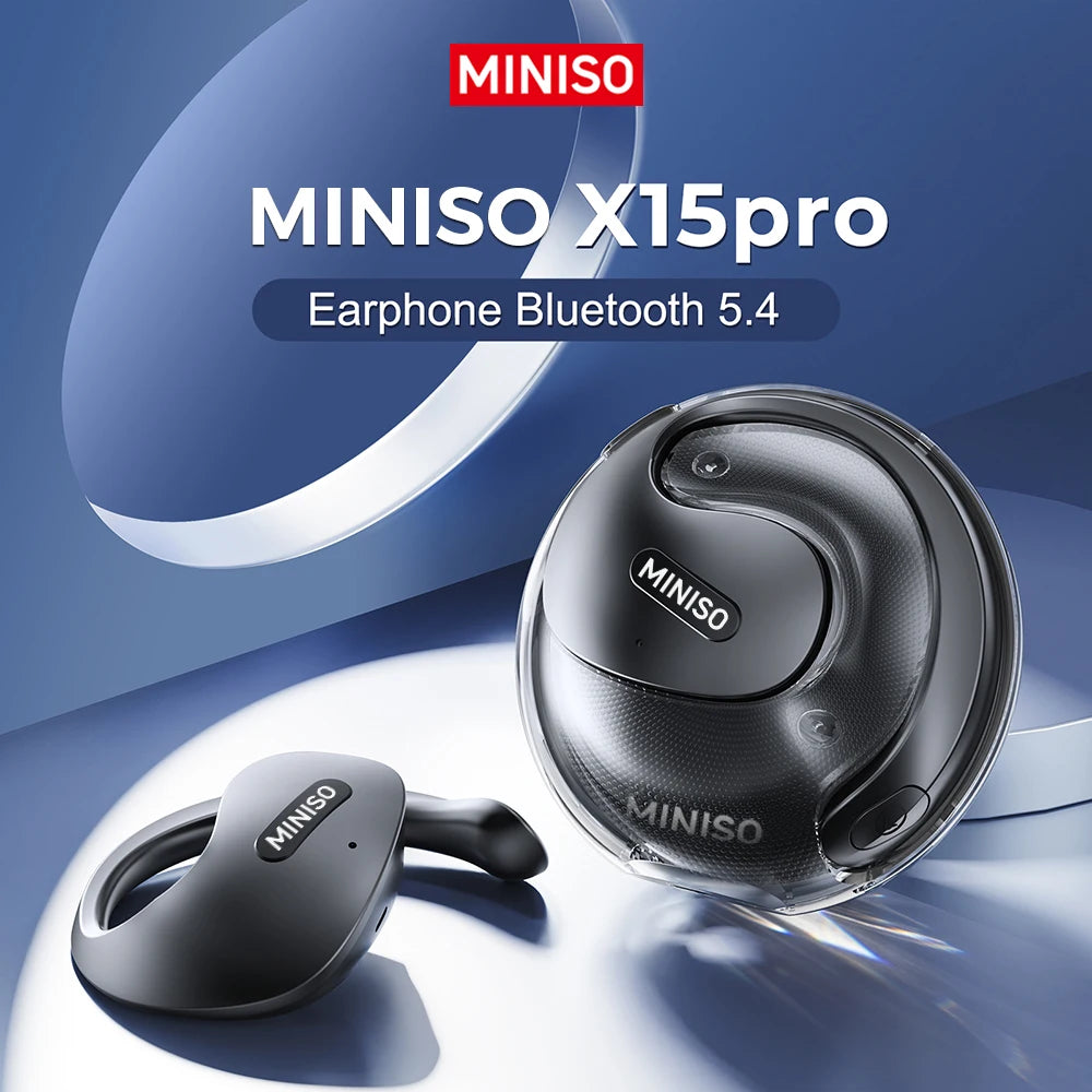 MINISO X15 PRO OWS Bluetooth Headset 5.4 Bluetooth Earphones Button Control Noise Cancelling Ear Hanging Headphones With Mic