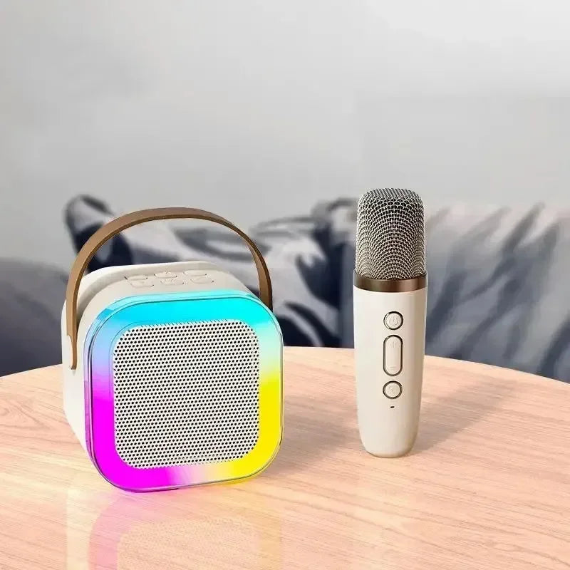 K12 Karaoke Machine Portable Bluetooth 5.3 PA Speaker System with 1-2 Wireless Microphones Home Family Singing Children's Gifts