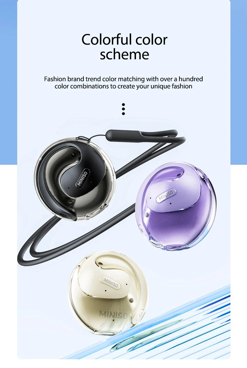 MINISO X15 PRO OWS Bluetooth Headset 5.4 Bluetooth Earphones Button Control Noise Cancelling Ear Hanging Headphones With Mic