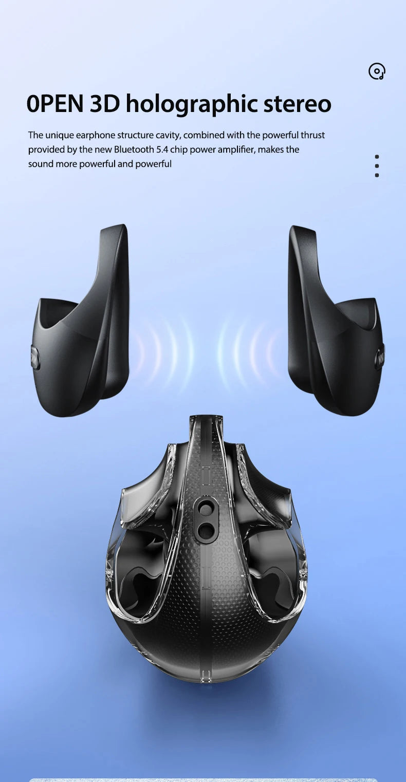 MINISO X15 PRO OWS Bluetooth Headset 5.4 Bluetooth Earphones Button Control Noise Cancelling Ear Hanging Headphones With Mic