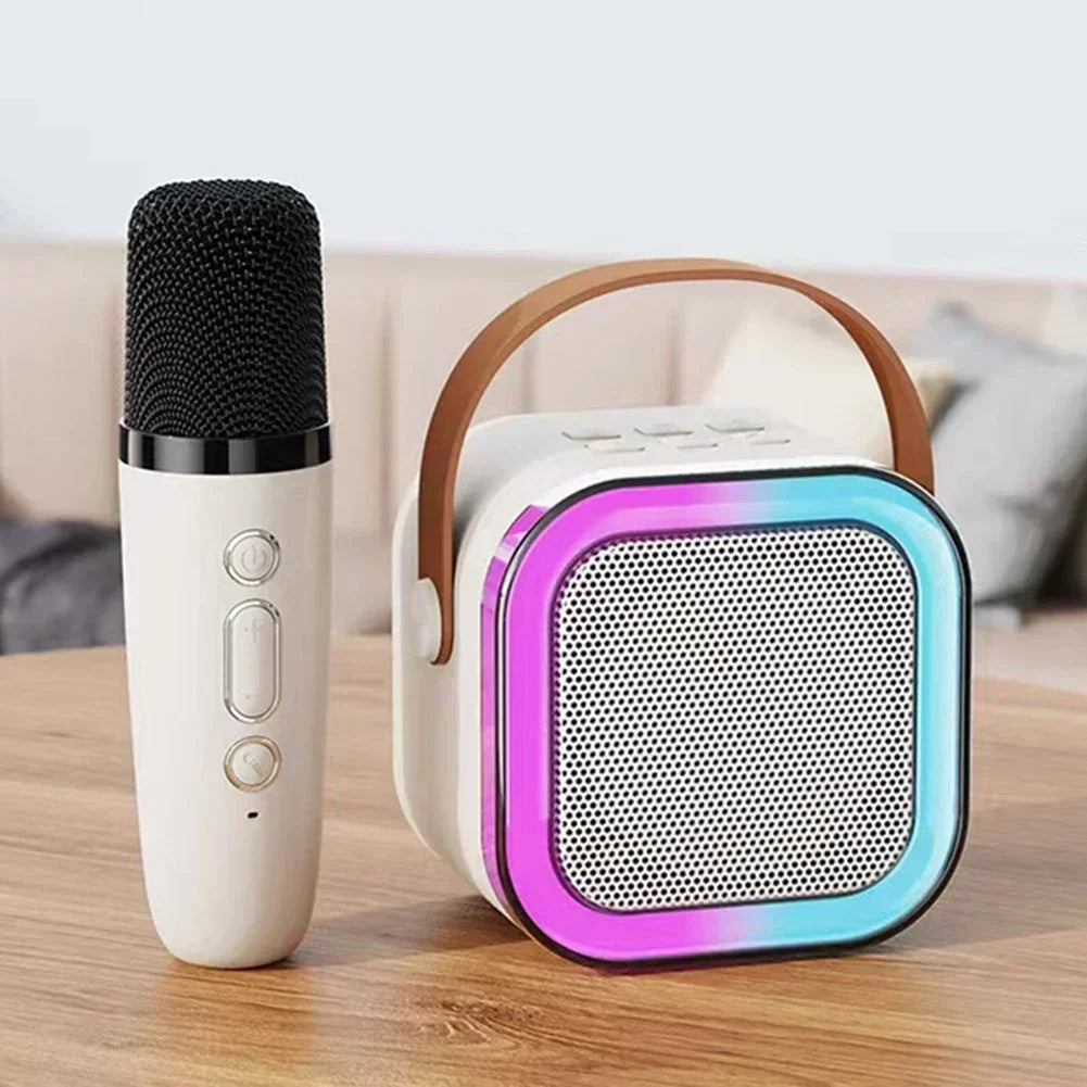 K12 Karaoke Machine Portable Bluetooth 5.3 PA Speaker System with 1-2 Wireless Microphones Home Family Singing Children's Gifts