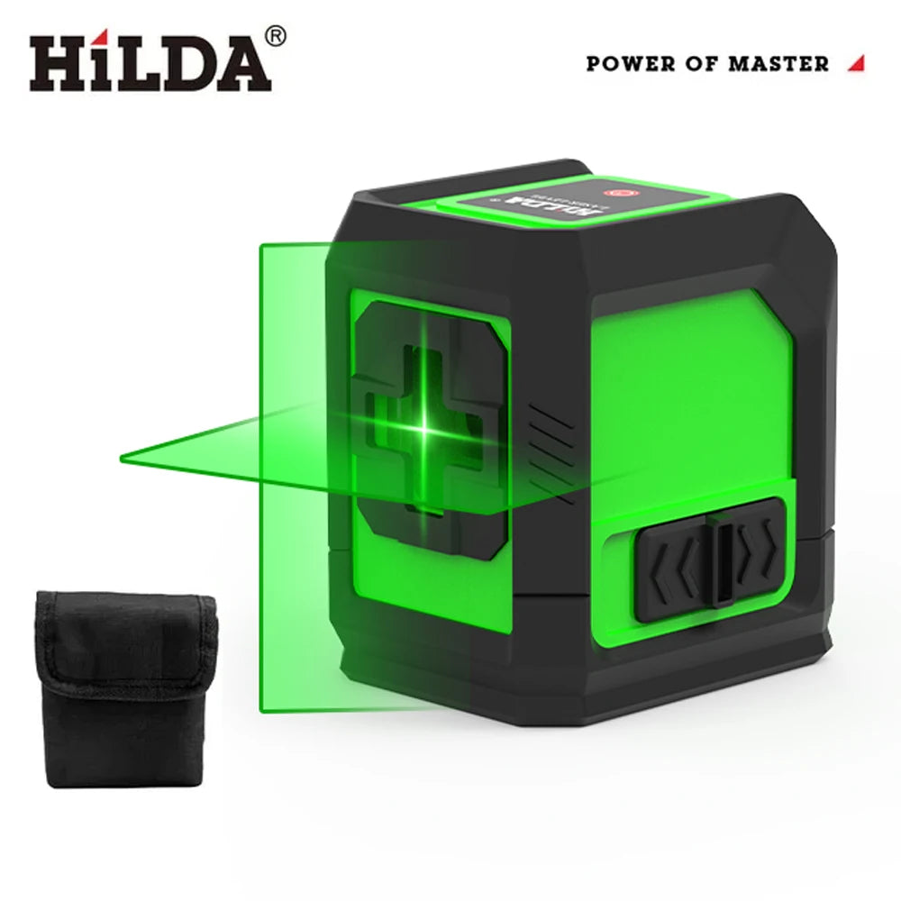 HILDA Laser Level Meter 2-Line Cross Green Level Laser Horizontal & Vertical
