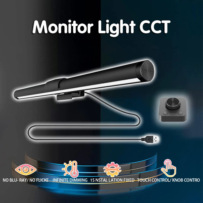 LED Monitor Light With Remote Control, Stepless Dimmable Monitor Screen Hanging Light for Computer Study, LED Table Lamp