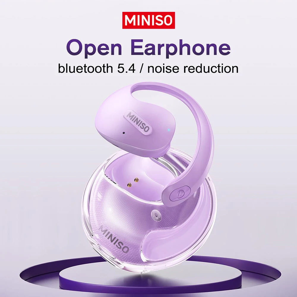 MINISO X15 PRO OWS Bluetooth Headset 5.4 Bluetooth Earphones Button Control Noise Cancelling Ear Hanging Headphones With Mic