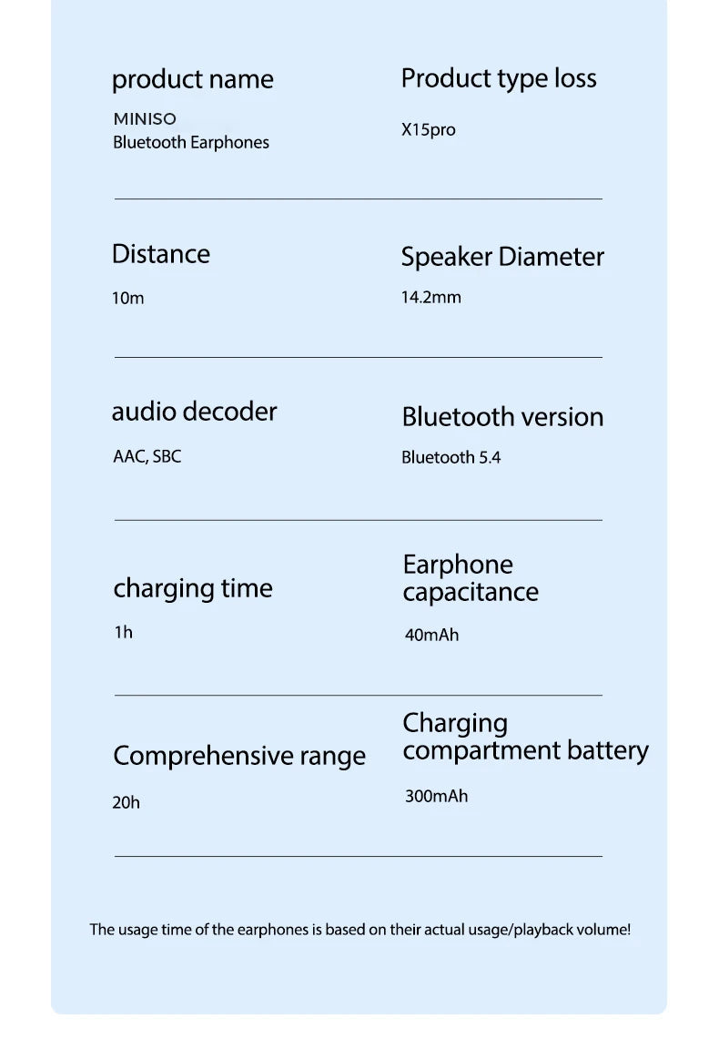 MINISO X15 PRO OWS Bluetooth Headset 5.4 Bluetooth Earphones Button Control Noise Cancelling Ear Hanging Headphones With Mic