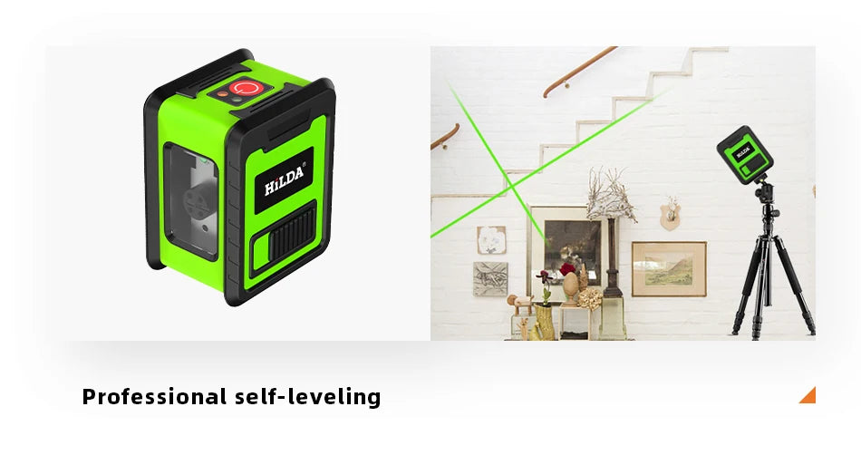 HILDA Laser Level Meter 2-Line Cross Green Level Laser Horizontal & Vertical
