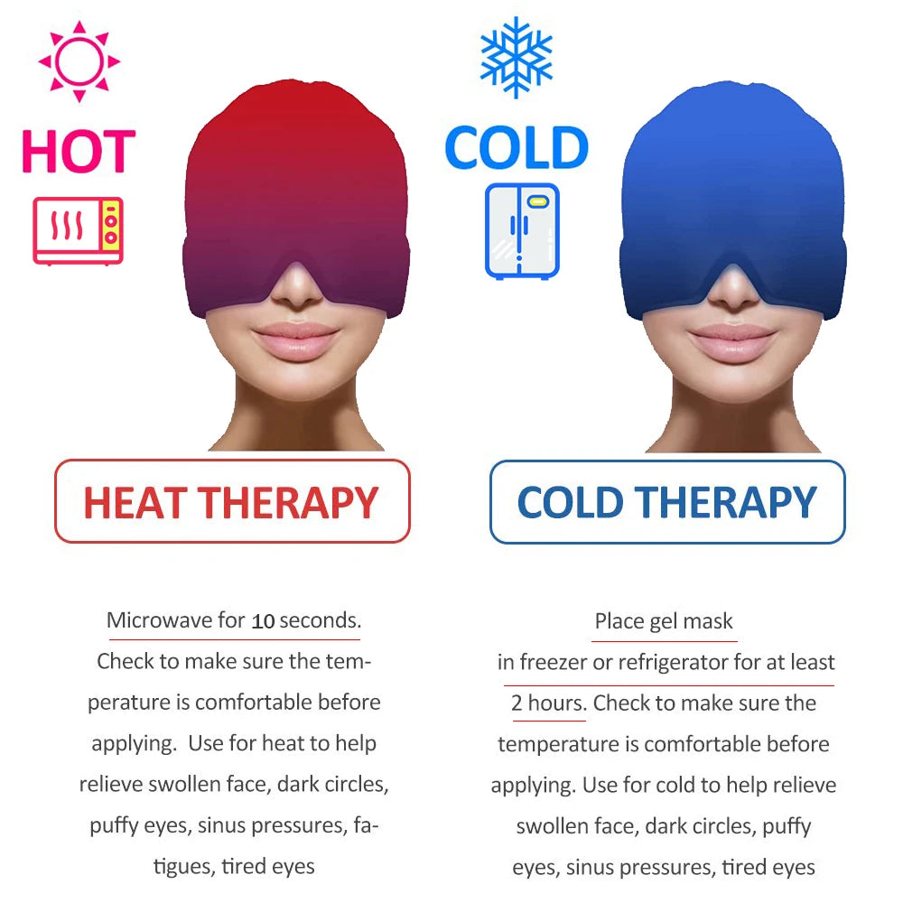 Migraine Relief Gel Hot Cold Therapy For Chemo, Sinus, Neck Wearable