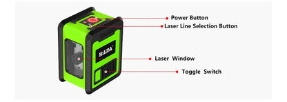 HILDA Laser Level Meter 2-Line Cross Green Level Laser Horizontal & Vertical