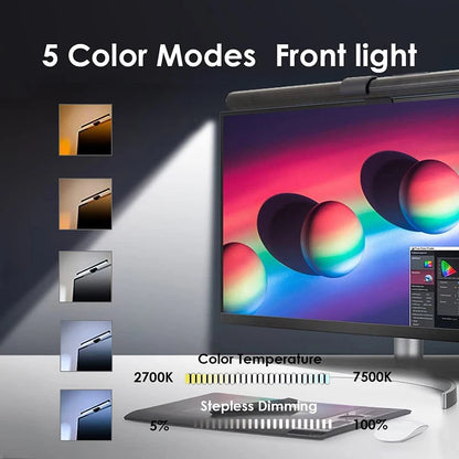 LED Monitor Light With Remote Control, Stepless Dimmable Monitor Screen Hanging Light for Computer Study, LED Table Lamp