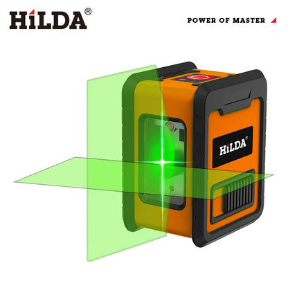 HILDA Laser Level Meter 2-Line Cross Green Level Laser Horizontal & Vertical