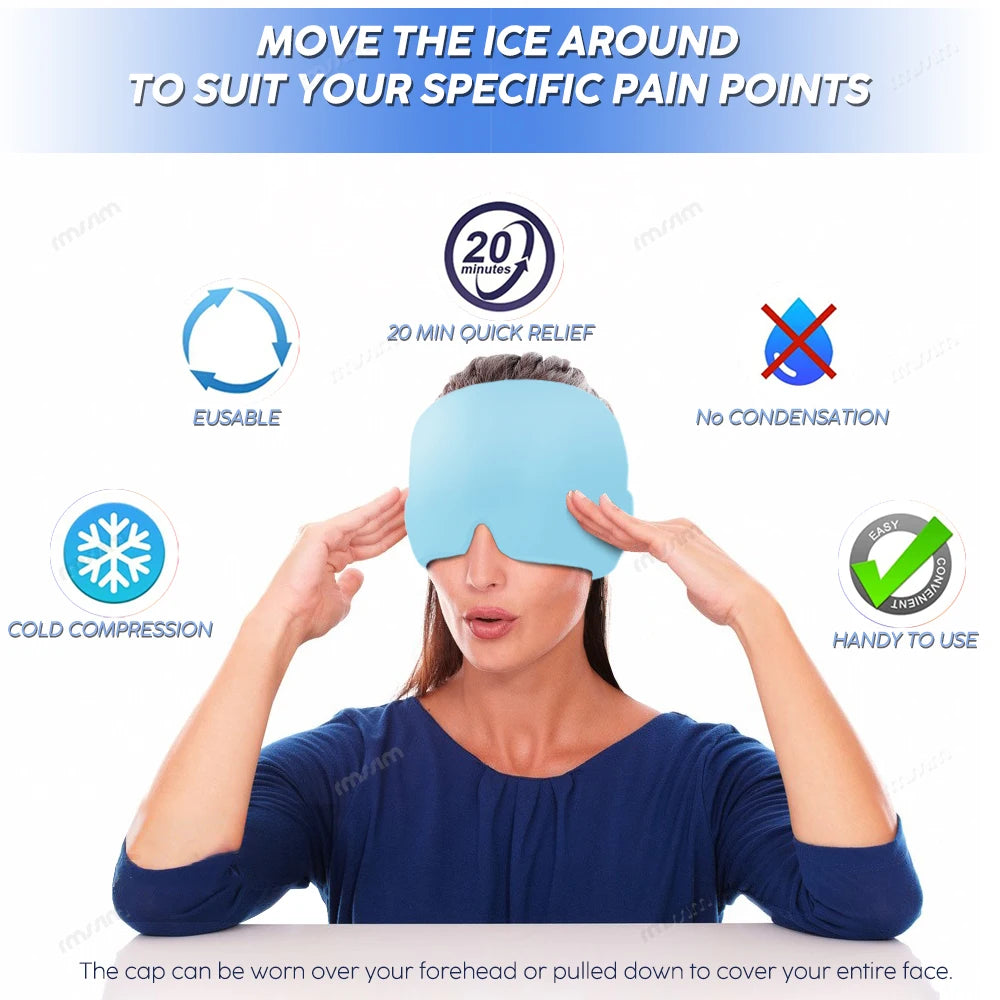 Migraine Relief Gel Hot Cold Therapy For Chemo, Sinus, Neck Wearable