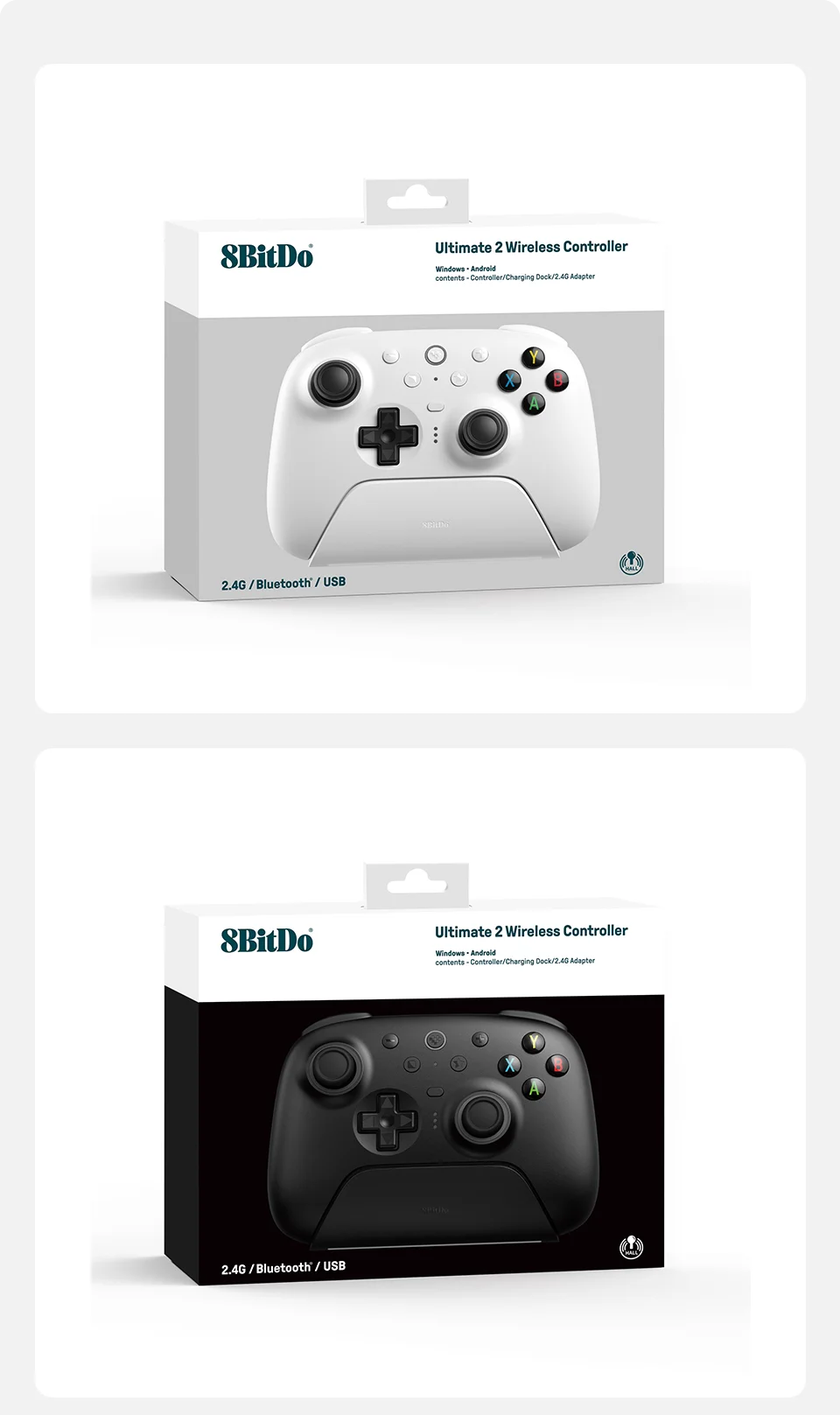 8BitDo Ultimate 2 Wireless Gaming Controller for PC & Android with TMR Joysticks, Switchable Triggers, Motion Control, 8Speed
