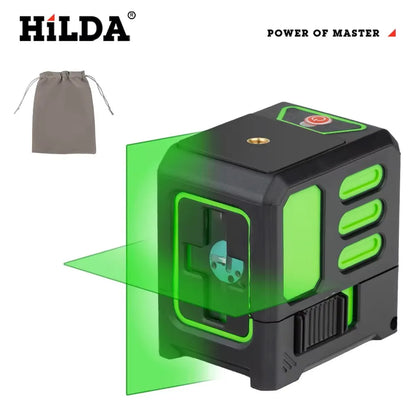 HILDA Laser Level Meter 2-Line Cross Green Level Laser Horizontal & Vertical