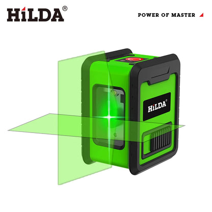 HILDA Laser Level Meter 2-Line Cross Green Level Laser Horizontal & Vertical