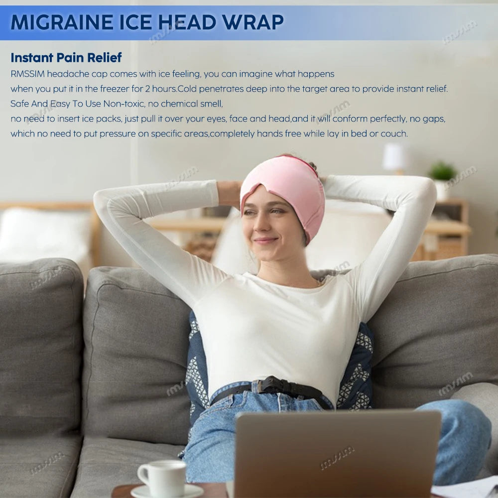 Migraine Relief Gel Hot Cold Therapy For Chemo, Sinus, Neck Wearable