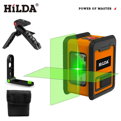 HILDA Laser Level Meter 2-Line Cross Green Level Laser Horizontal & Vertical