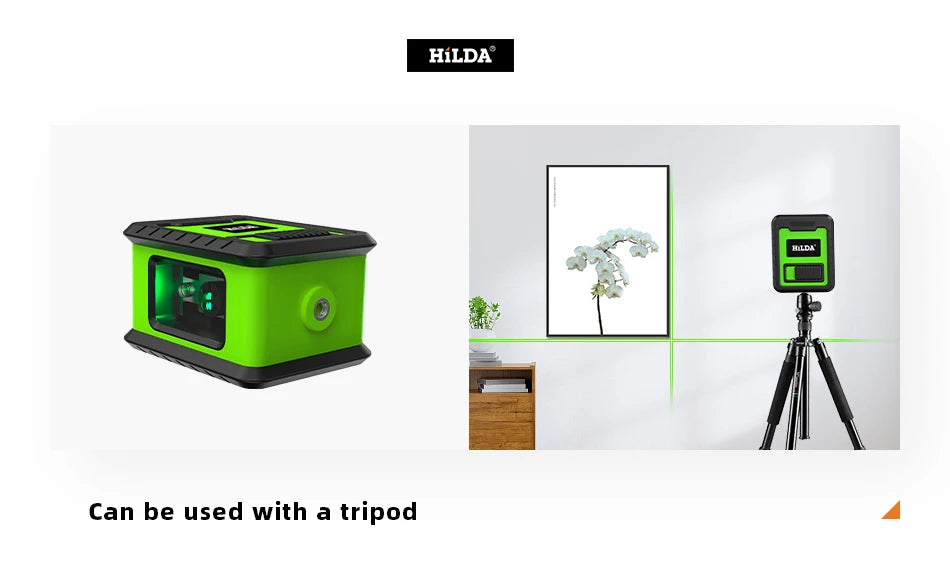 HILDA Laser Level Meter 2-Line Cross Green Level Laser Horizontal & Vertical