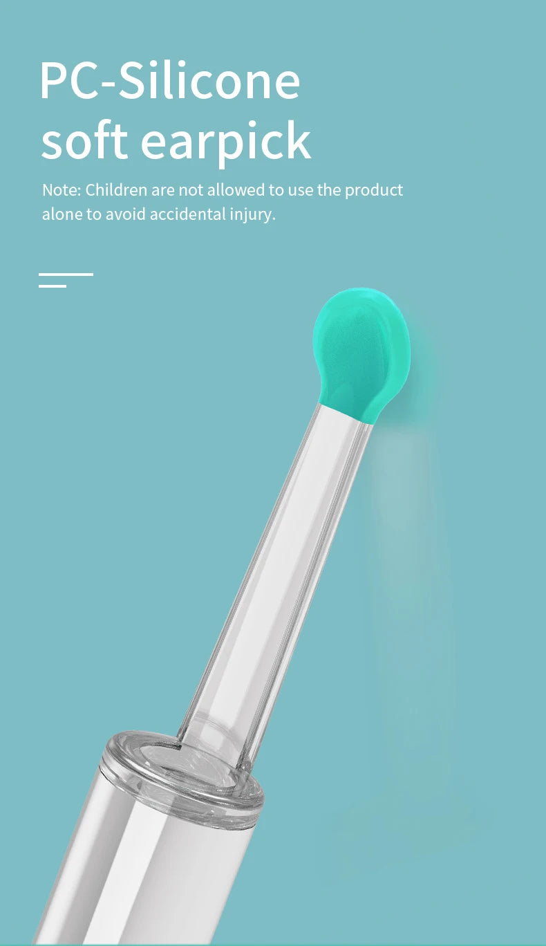 Ear Cleaner with Camera 1296P Ear Sticks USB C Charging Ear Wax Removal Tool WIFI Connection 6 LED Lights